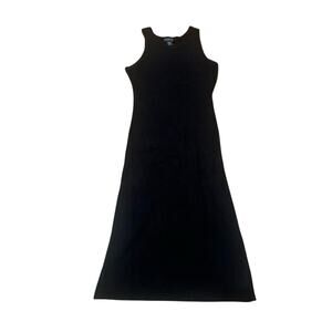 Rachel Zoe Black Tank midi dress Medium ribbed sleeveless Minimalist